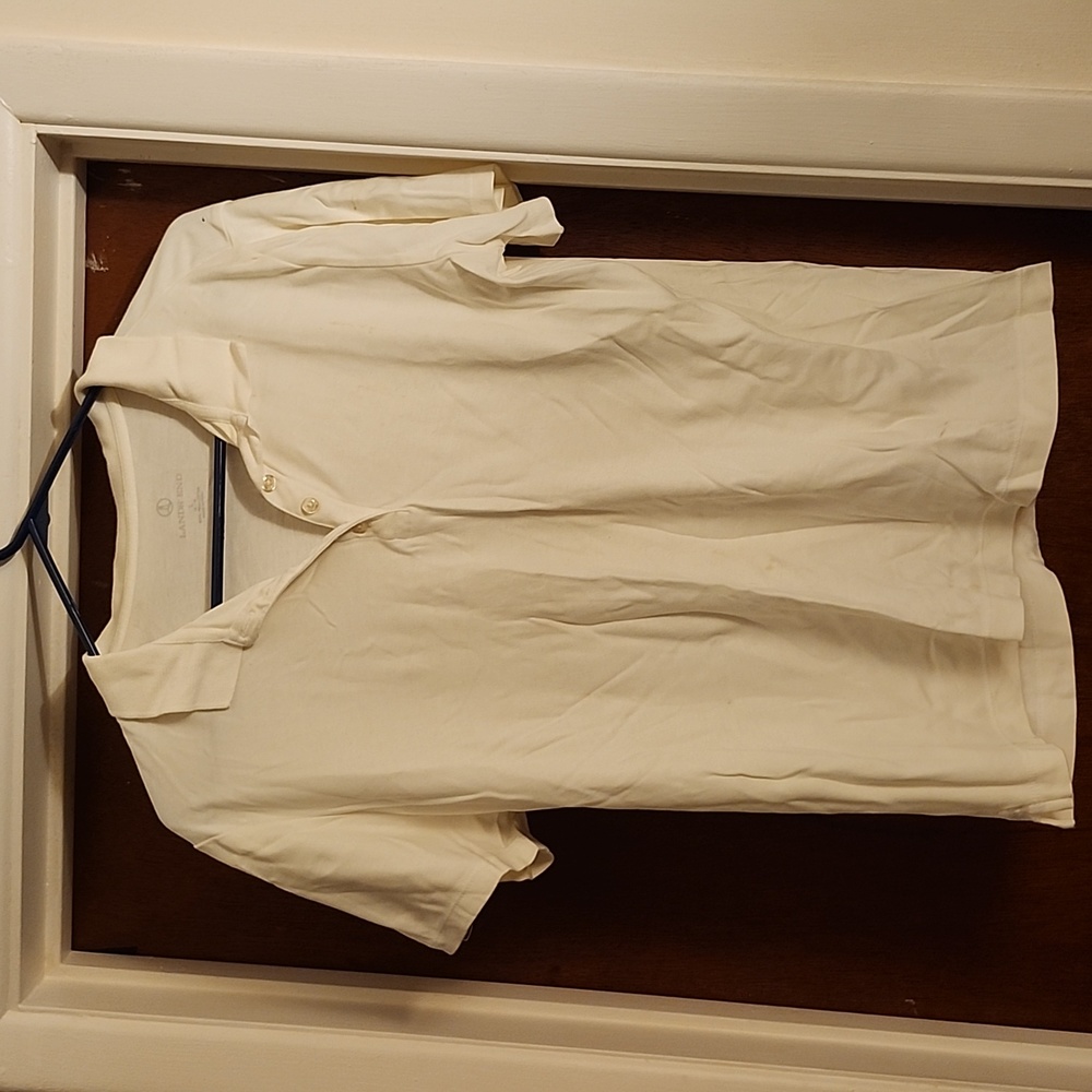 Lands end womens large white polo